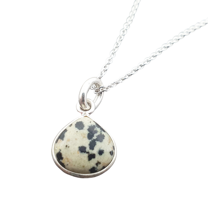 925 Sterling Silver Dalmatian Jasper Necklace