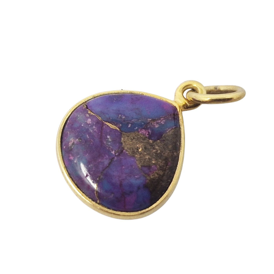 18ct Gold Vermeil Round Bezel Pendant Purple Amethyst February Birthstone