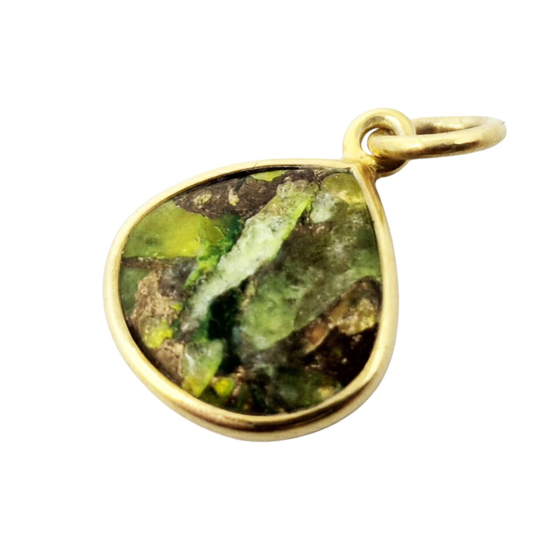 18ct Gold Vermeil Round Peridot August Birthstone Bezel Pendant