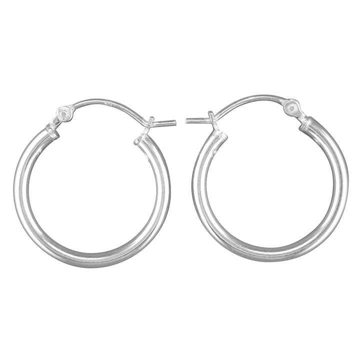 Sterling Silver 20mm Sleeper Creole-Hinged Hoop Earrings