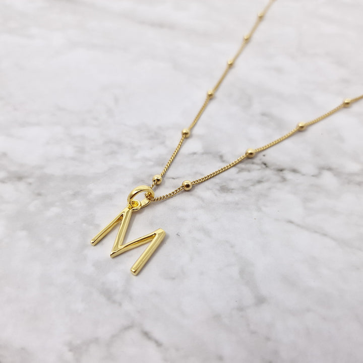 18ct Gold Vermeil Plated Initial Pendant Necklace