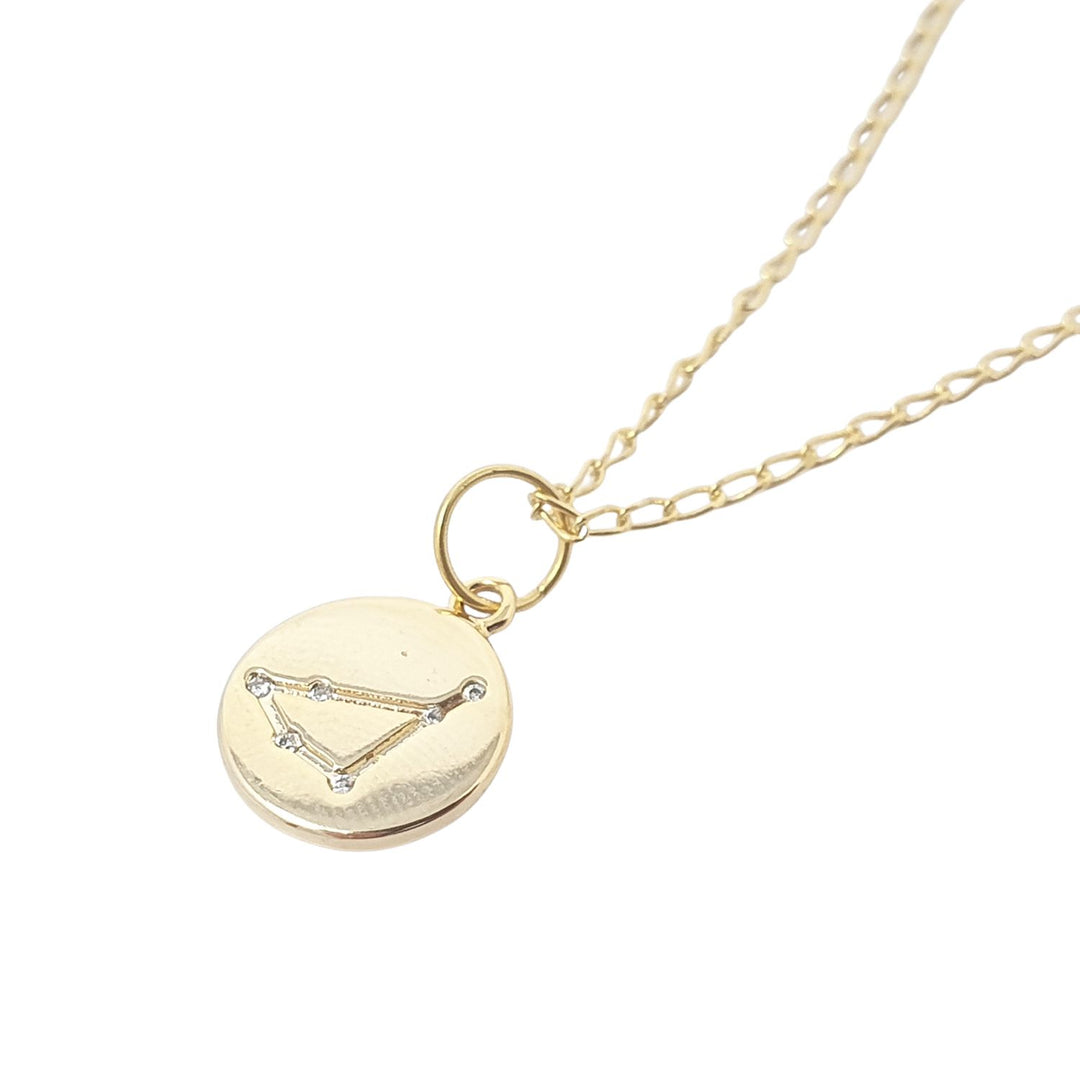 Capricorn Gold Plated Constellation Star Map Pendant Charm Necklace
