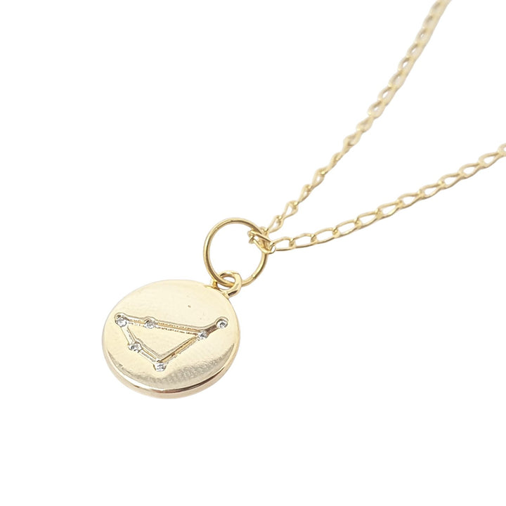 Capricorn Gold Plated Constellation Star Map Pendant Charm Necklace