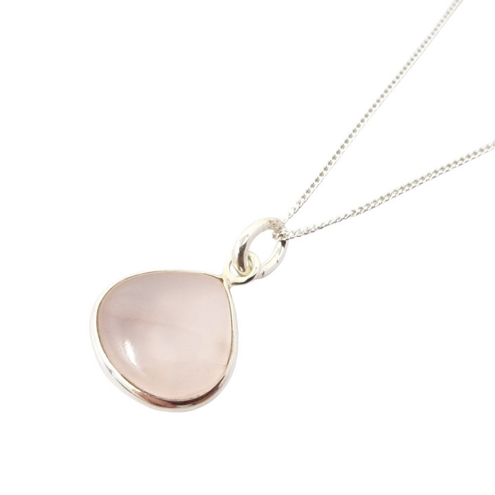 Sterling Silver Rose Quartz Gemstone Necklace