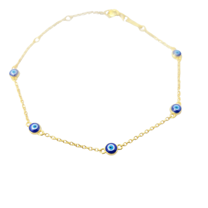 Turkish Evil Eye Gold Plated Charm Friendship Bracelet