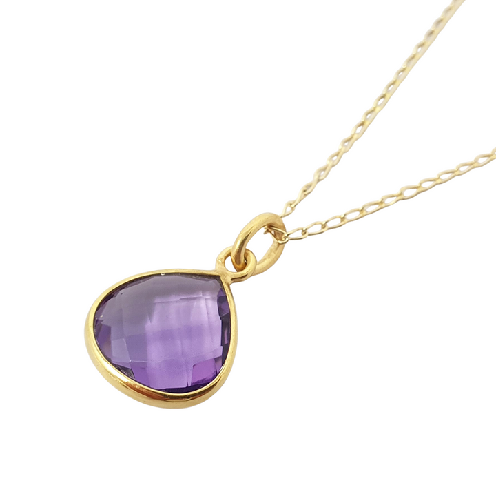 Amethyst February Birthstone Pendant Charm Necklace