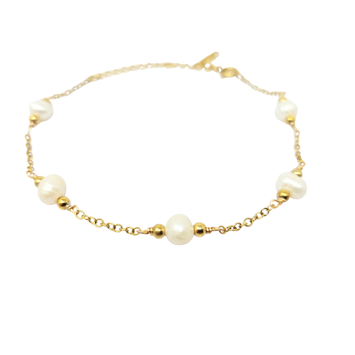 Freshwater Pearl Bridesmaid Wedding Gold Bracelet