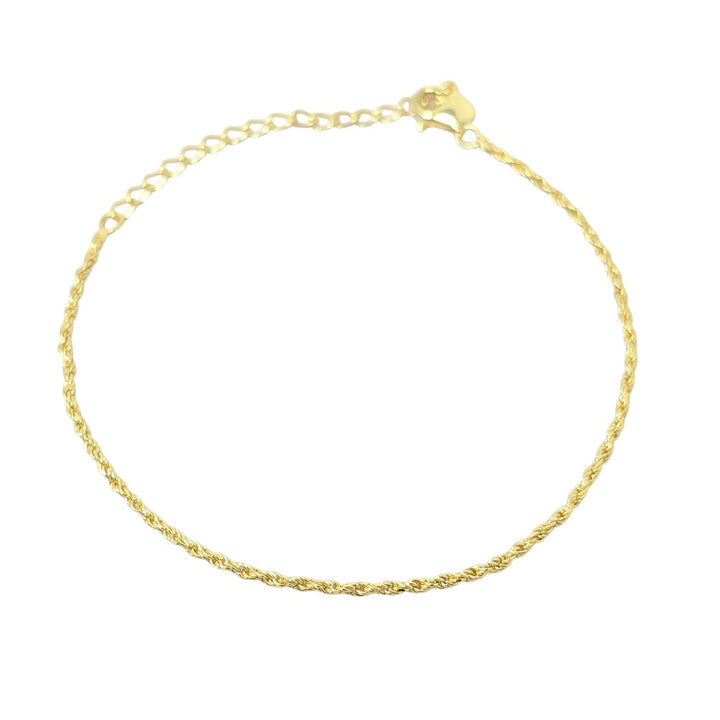 Gold Plated Everyday Rope Chain Stacking Bracelet