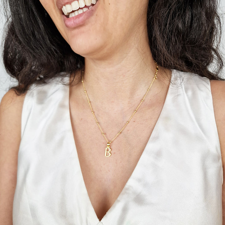 18ct Gold Vermeil Plated Initial Pendant Necklace