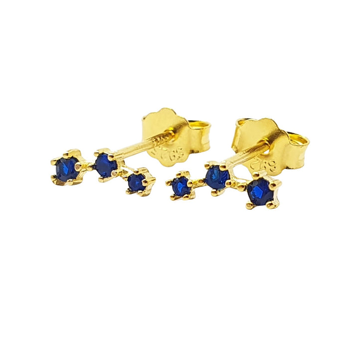Sapphire September Birthstone Climber Stud Earrings
