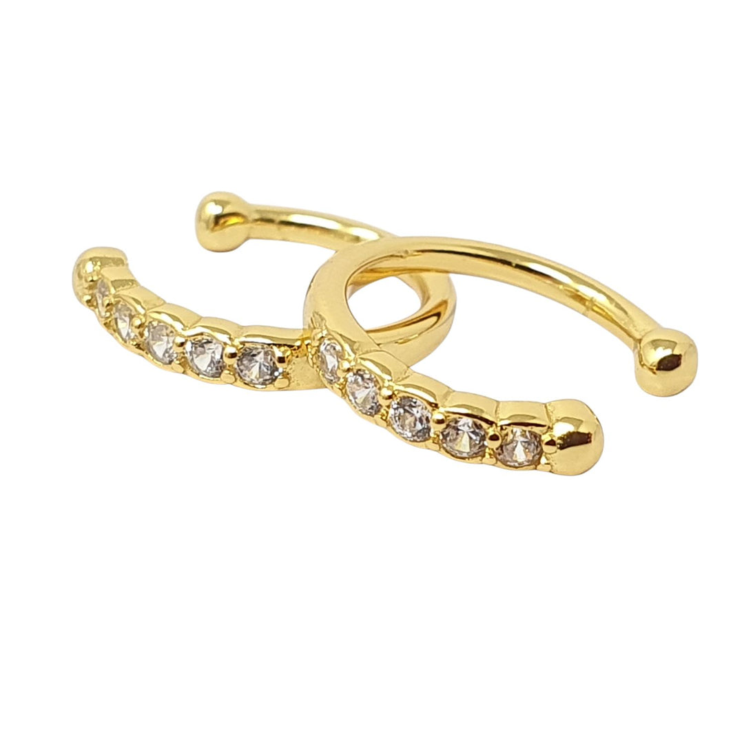 Dainty Ear Cuff Paved Conch Hoops No Piercing Required