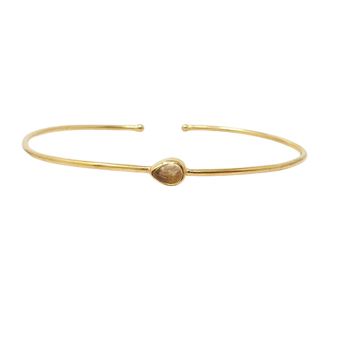 Gold Plated Elegant Citrine November Birthstone Bangle