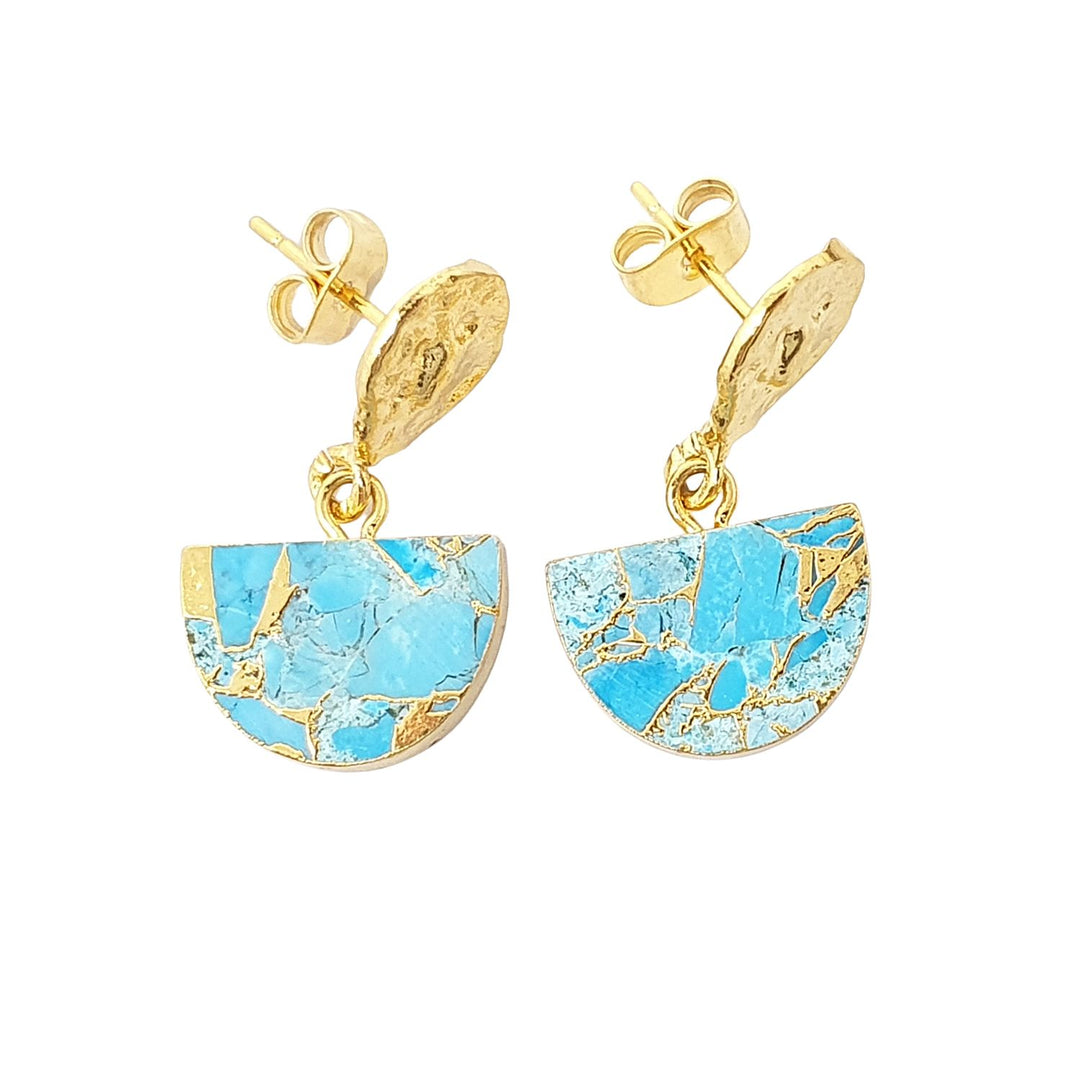 Statement Blue Turquoise December Birthstone Earrings