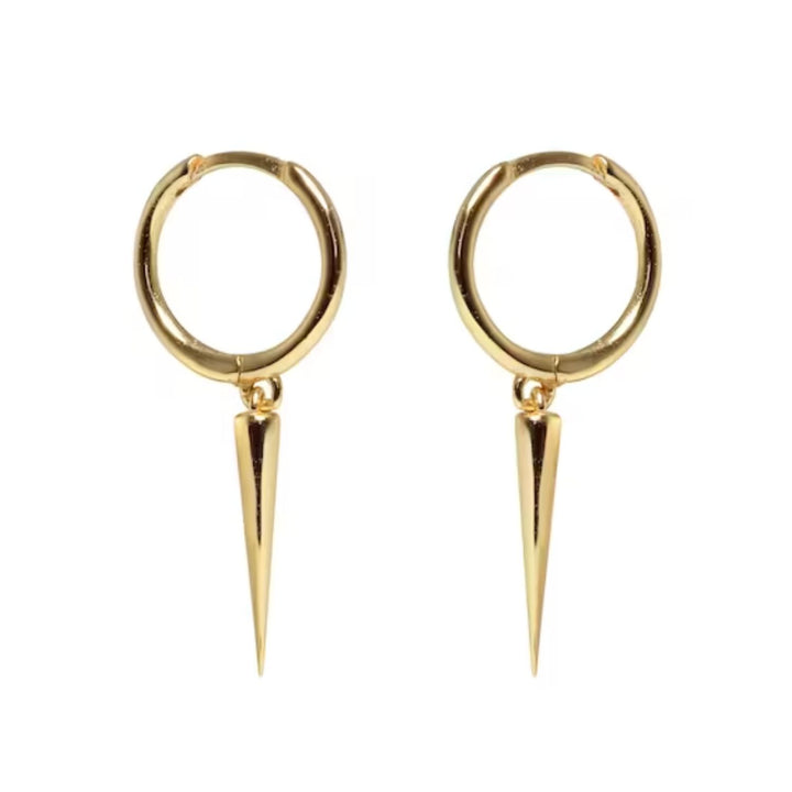 Dainty Spike Huggie Small Hoop Gold Plated Earrings