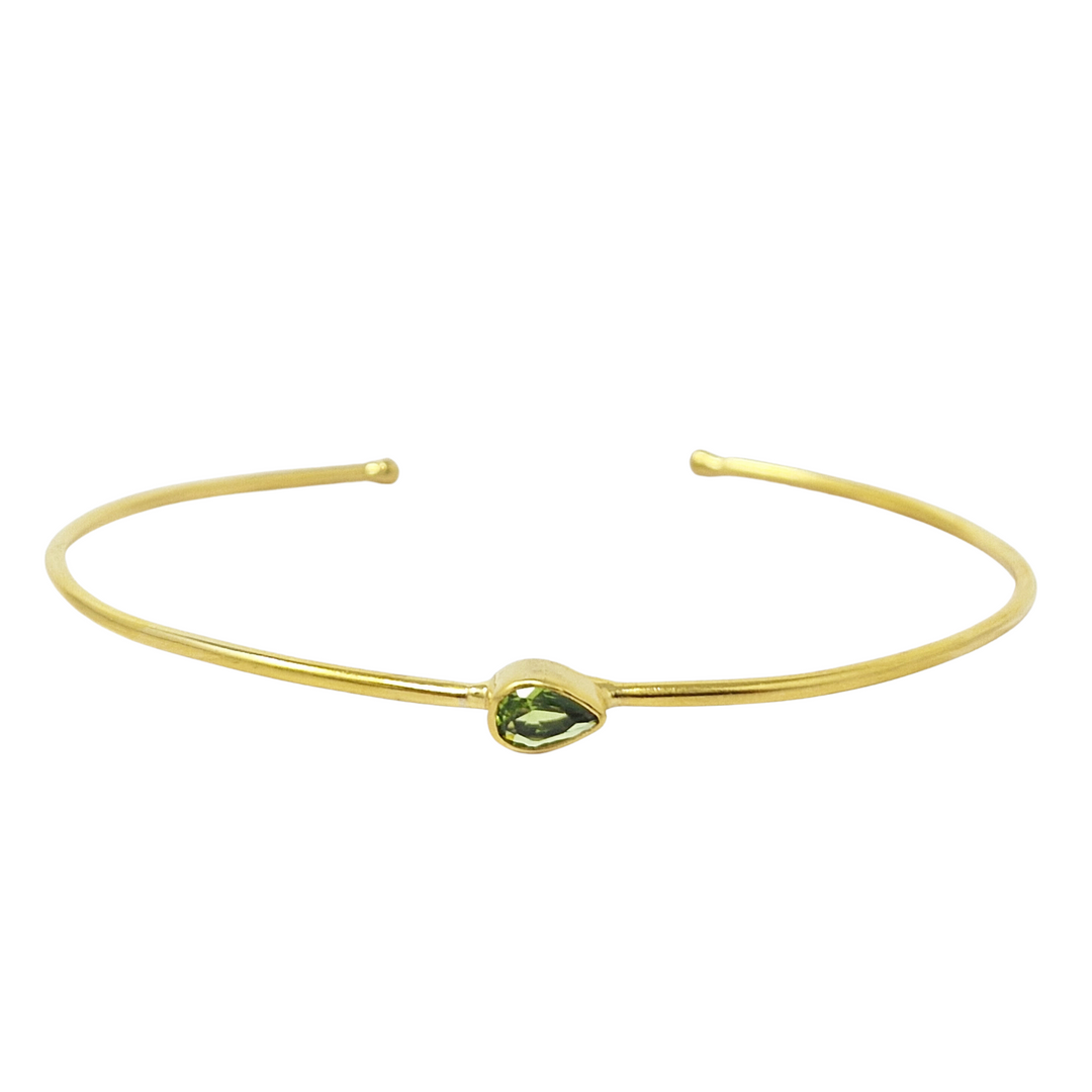 Peridot August Birthstone Gold Plated Bangle