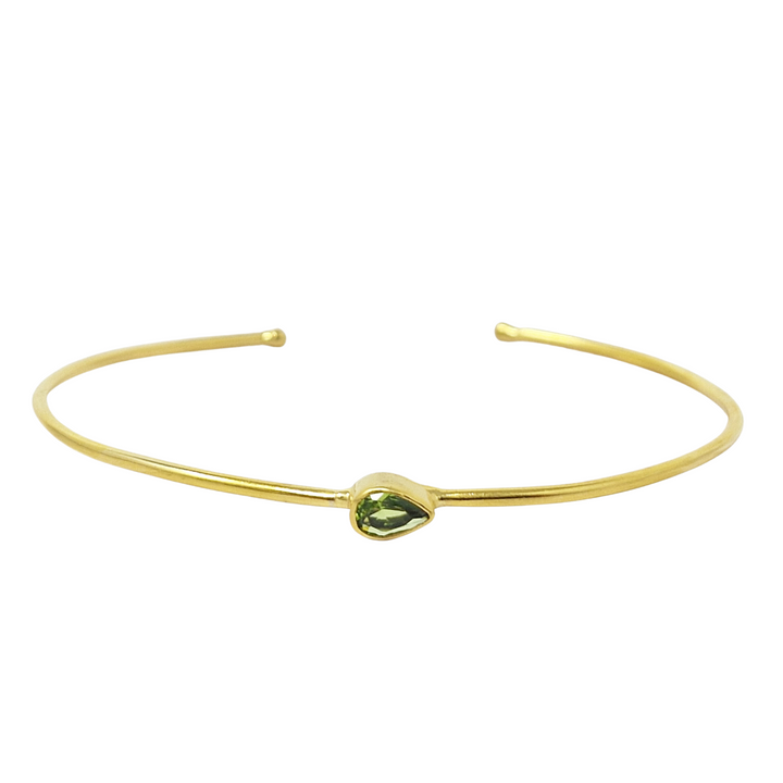 Peridot August Birthstone Gold Plated Bangle