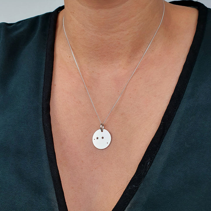 Aries Constellation Sterling Silver Pendant Necklace