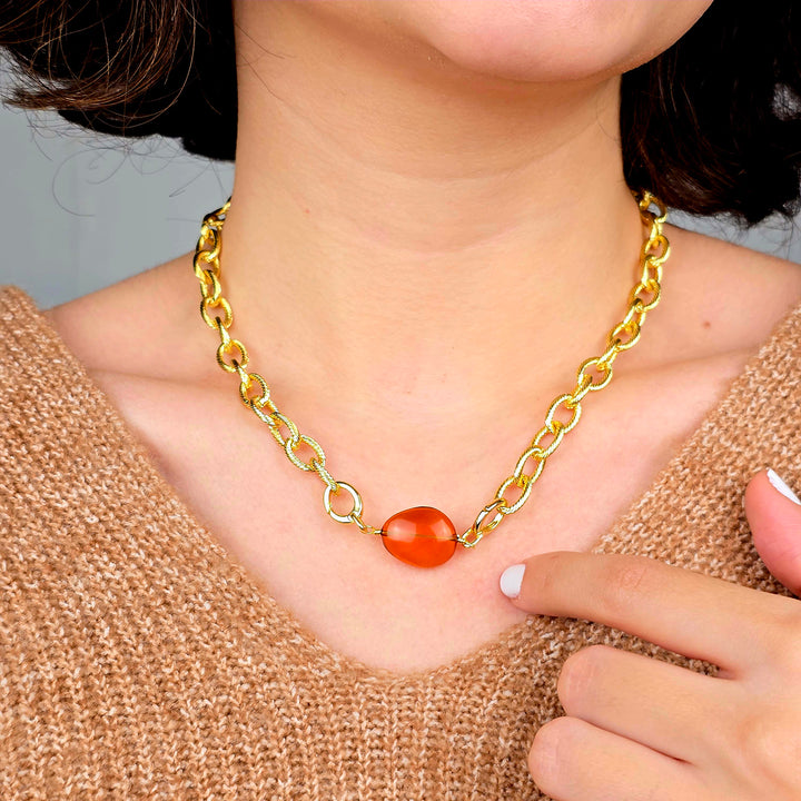 Citrine November Birthstone Statement Pendant Necklace