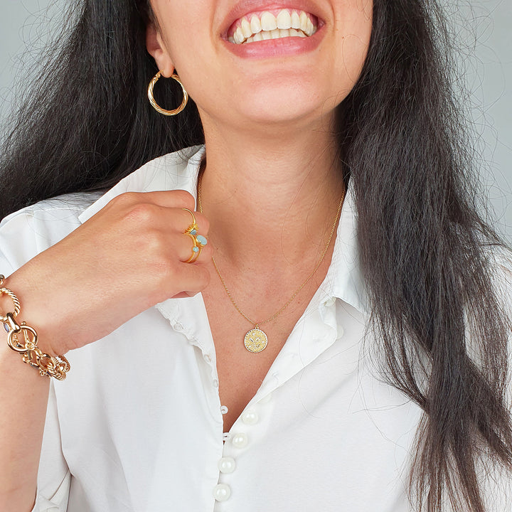 Dainty Holly Flower Gold Plated Charm Necklace