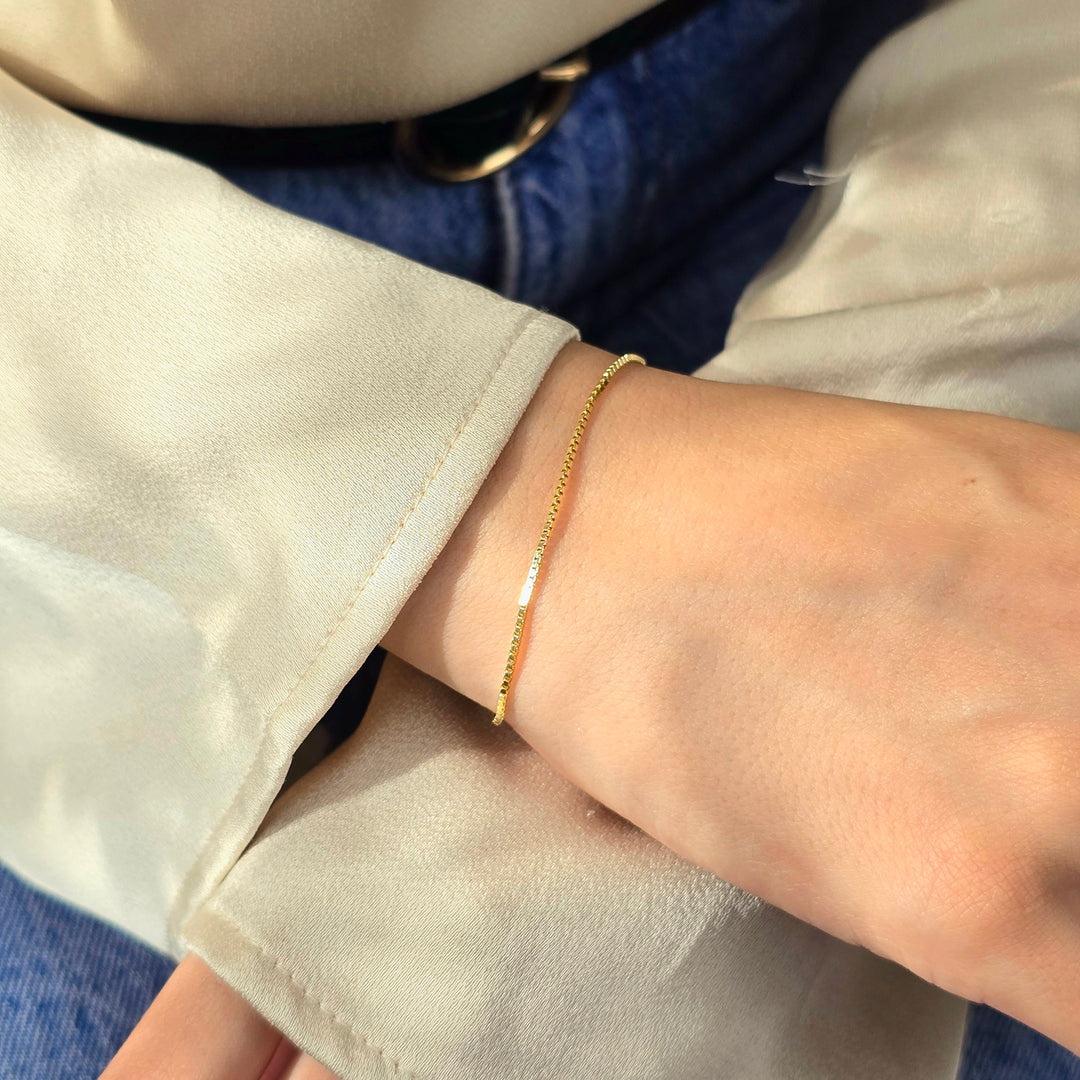Gold Plated Everyday Minimalist Box Chain Bracelet