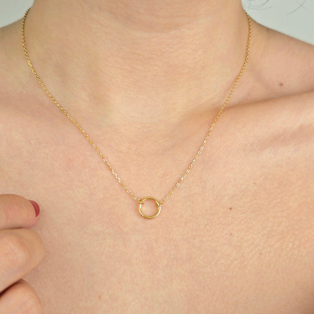 Gold Plated Necklace With Openable Spring Clasp
