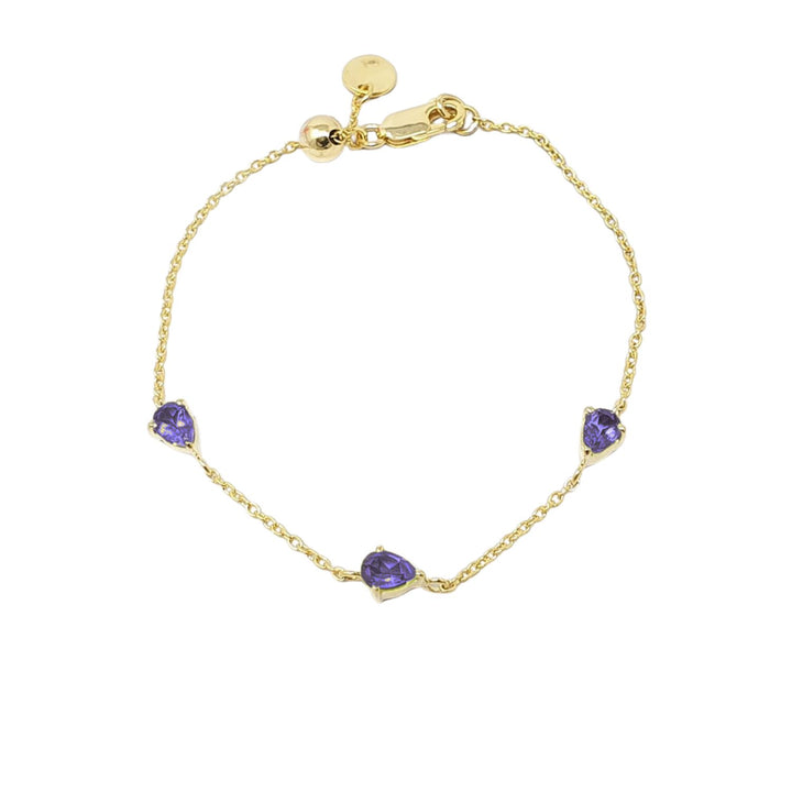 Amethyst February Birthstone Minimalist Gold Vermeil Plated Bracelet