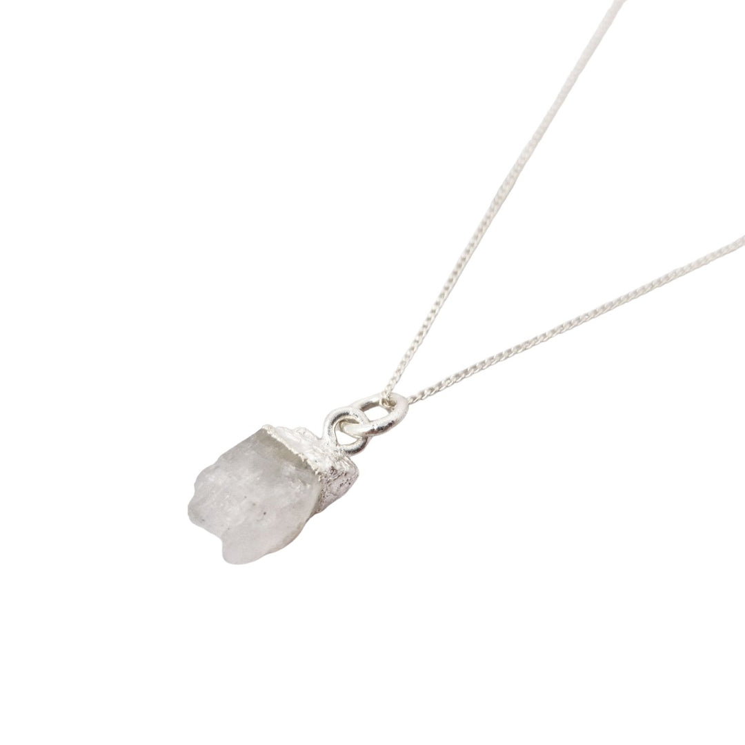Raw Moonstone Sterling Silver June Birthstone Necklace