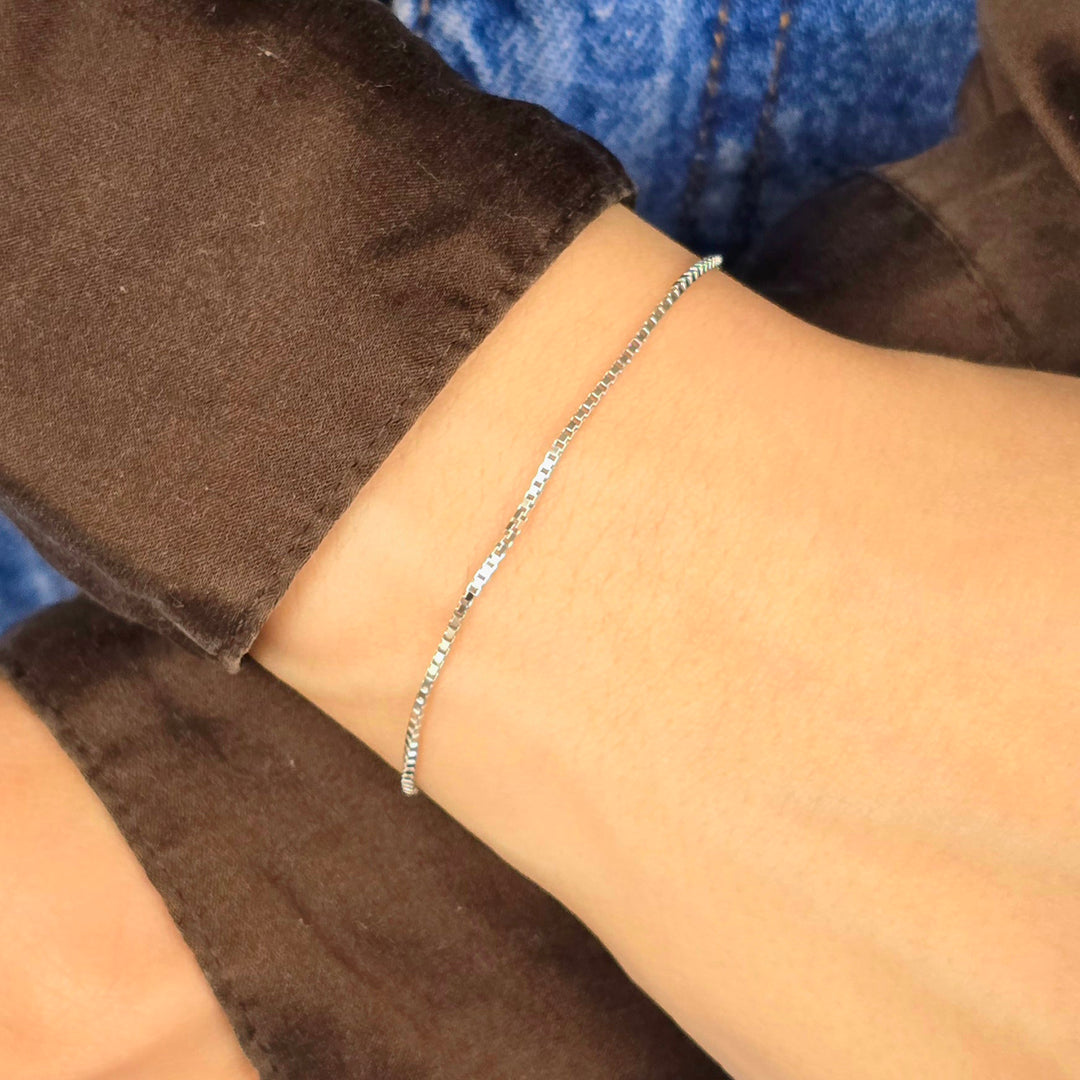 Silver Everyday Minimalist Box Chain Bracelet