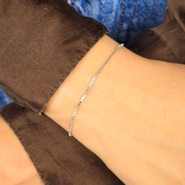 Silver Everyday Minimalist Box Chain Bracelet