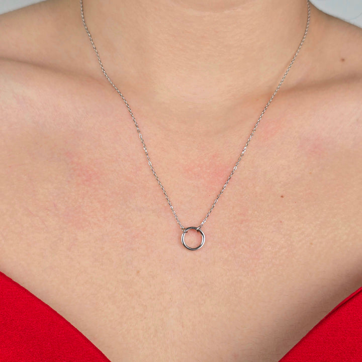 Sterling Silver Necklace With Openable Spring Clasp