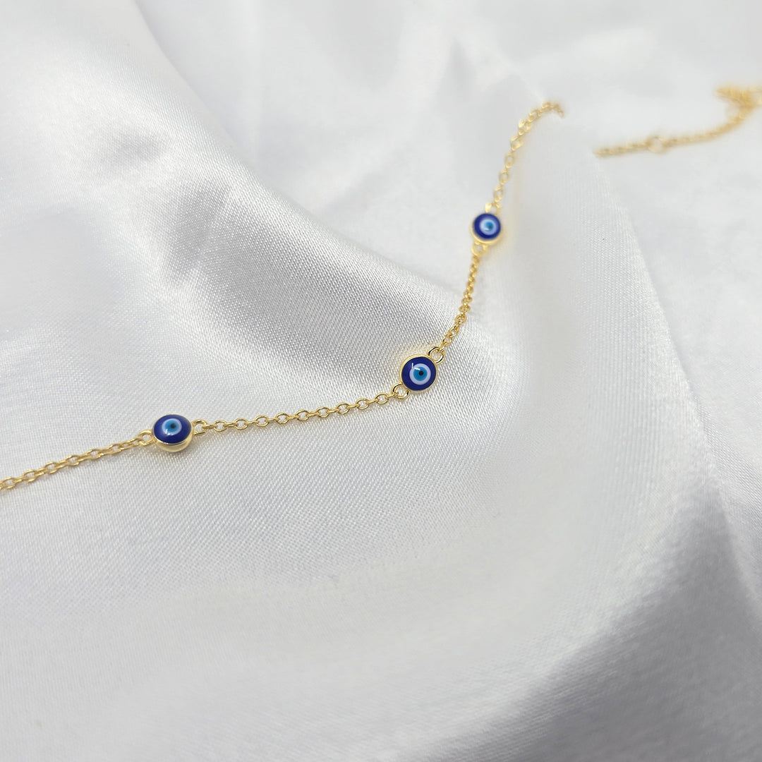 Turkish Evil Eye Gold Plated Charm Friendship Bracelet