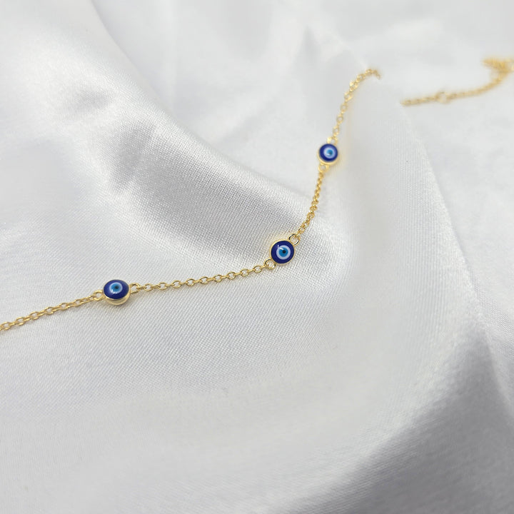 Turkish Evil Eye Gold Plated Charm Friendship Bracelet