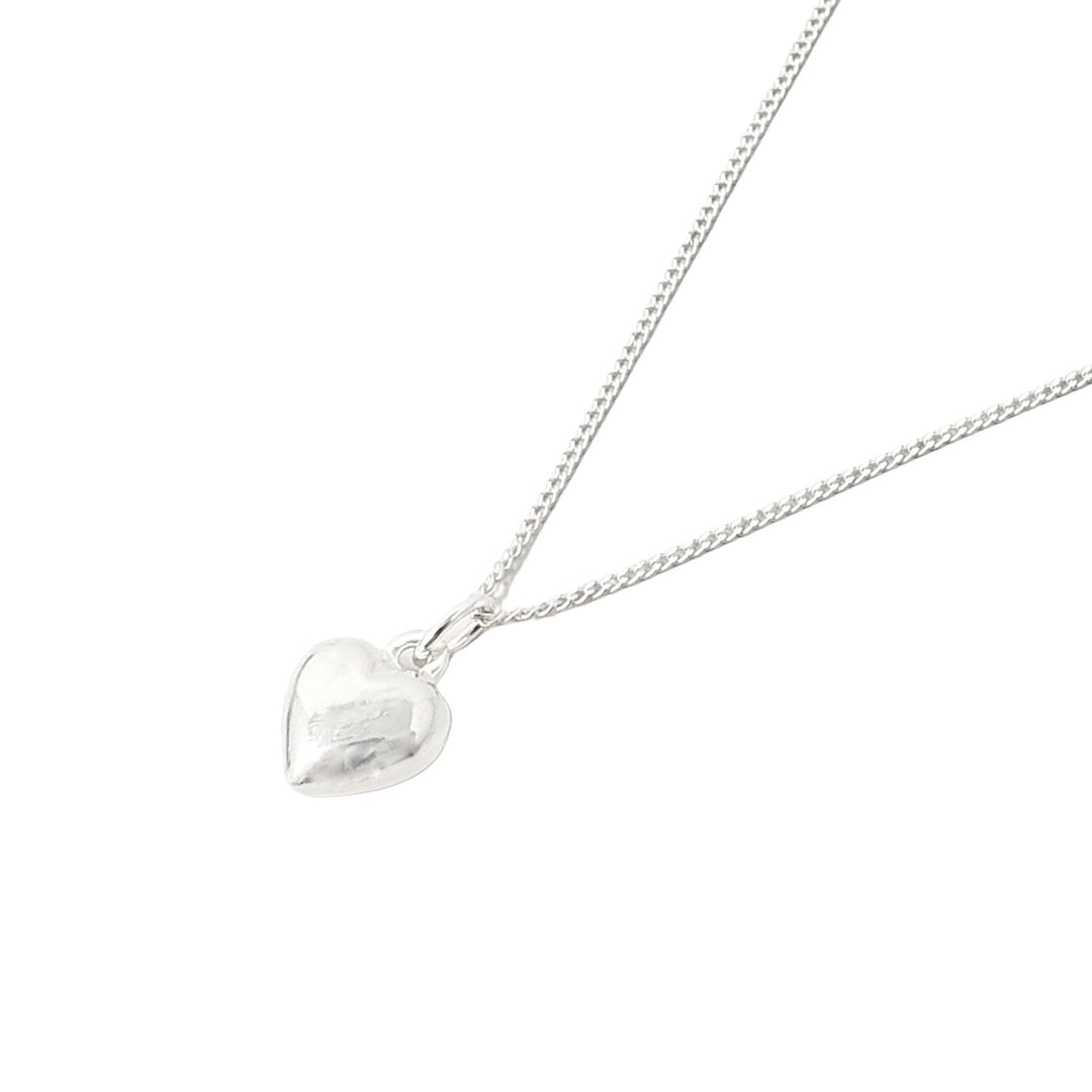 Minimalist Puffed Heart Sterling Silver Necklace