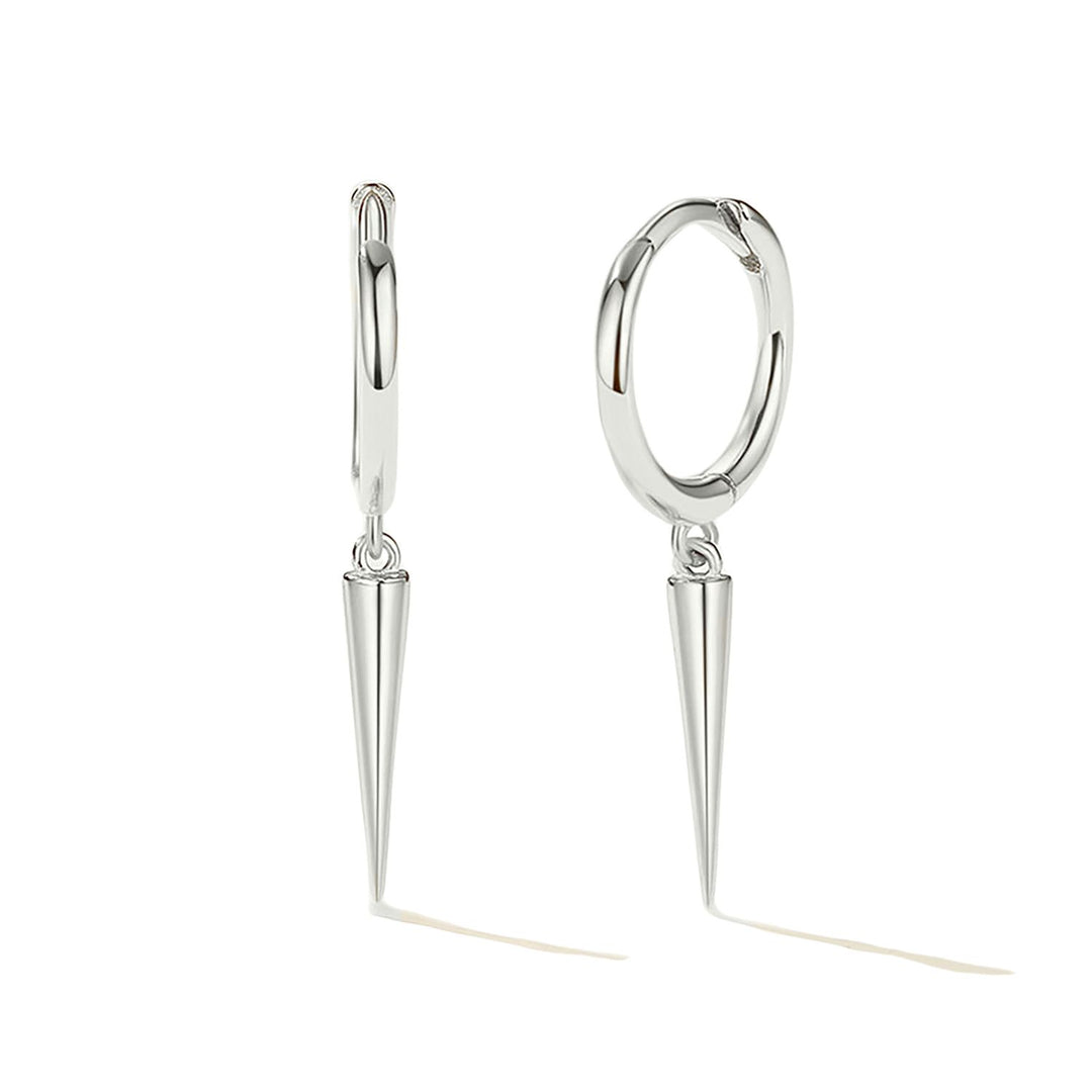 Dainty Spike Huggie Small Hoop Sterling Silver Earrings
