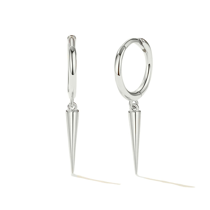 Dainty Spike Huggie Small Hoop Sterling Silver Earrings