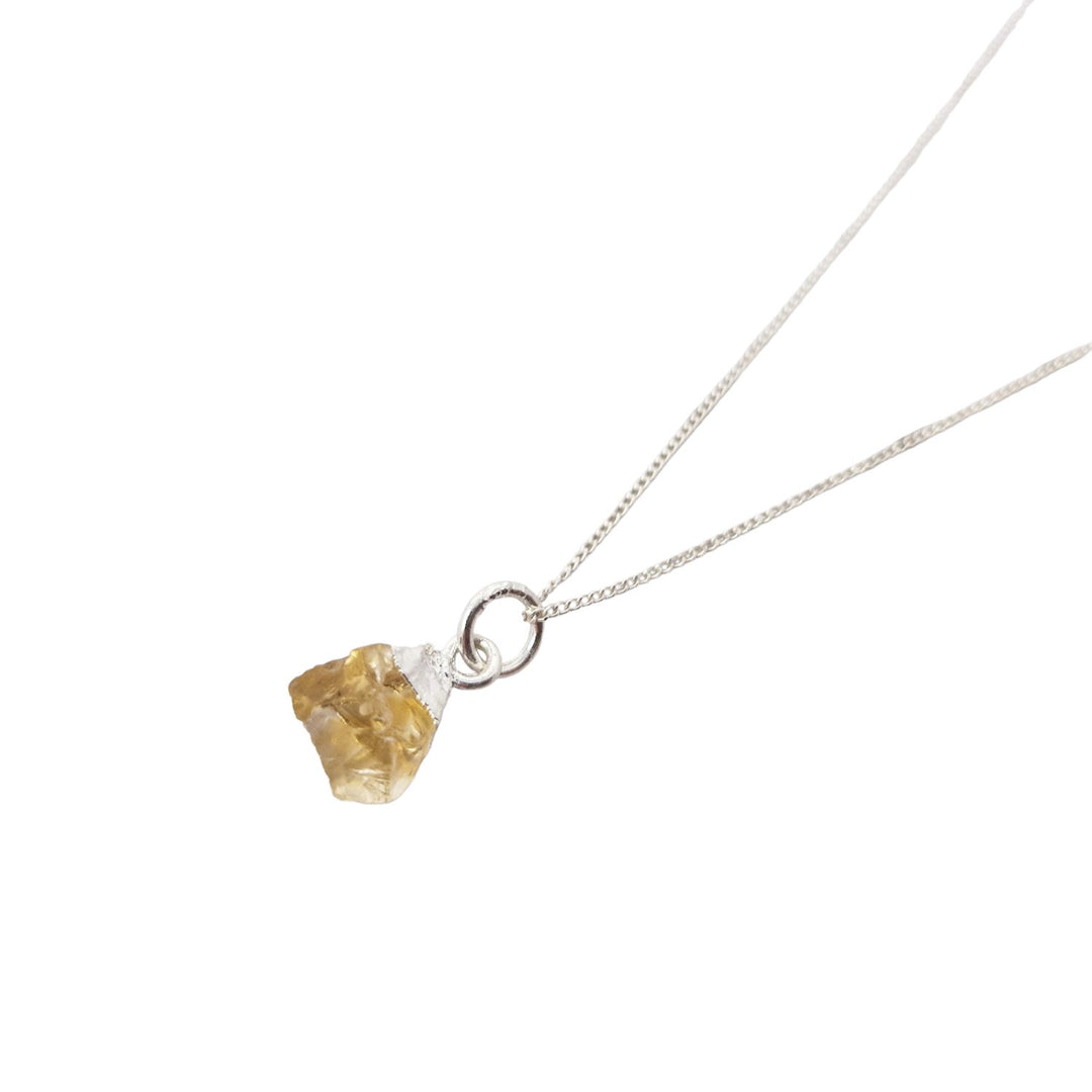 Sterling Silver Raw Citrine November Birthstone Necklace