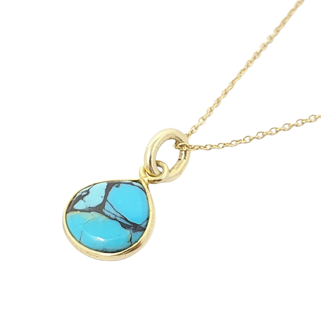 18ct Gold Vermeil Plated Tibetan Turquoise Necklace