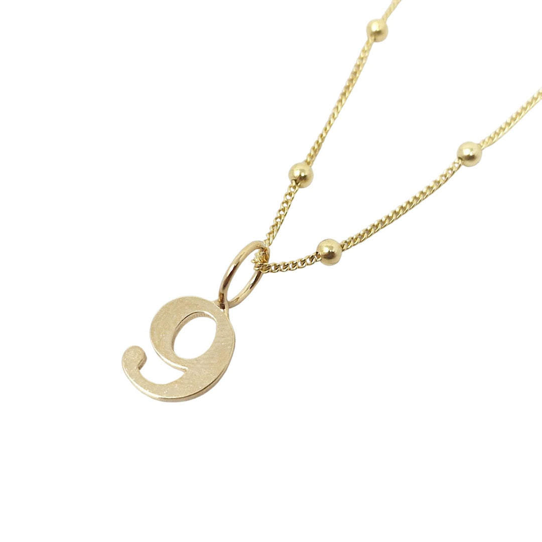 18ct Gold Plated Number Pendant Charm Necklace