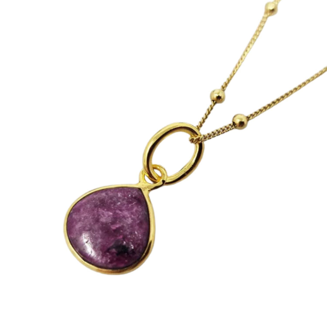 Ruby July Birthstone Gold Vermeil Necklace