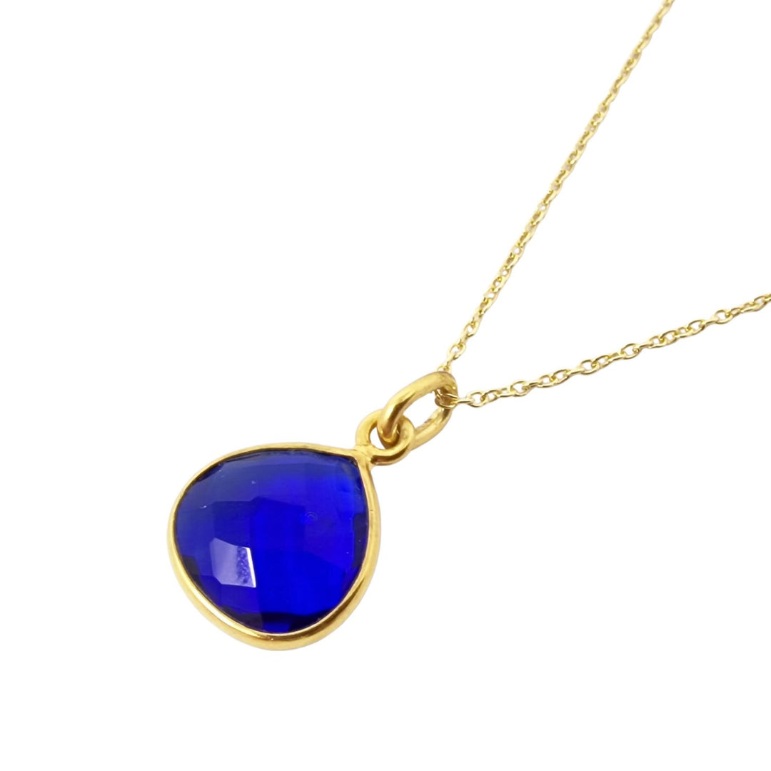 Sapphire September Birthstone Gold Plated Necklace