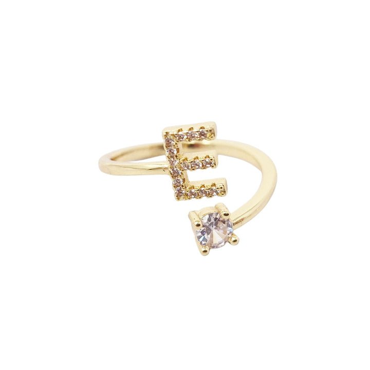 18ct Gold Plated Adjustable Personalised Initial Ring