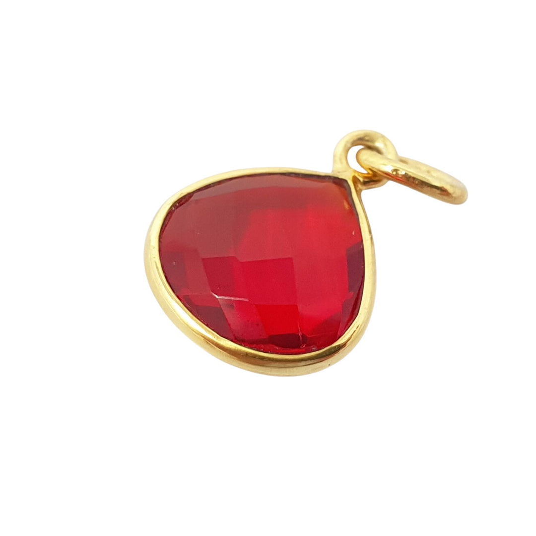 Garnet January Birthstone Gold Vermeil Plated Charm