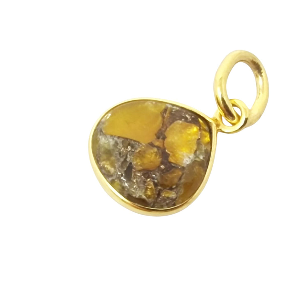 Gold Plated Citrine Birthstone Heart Pendant