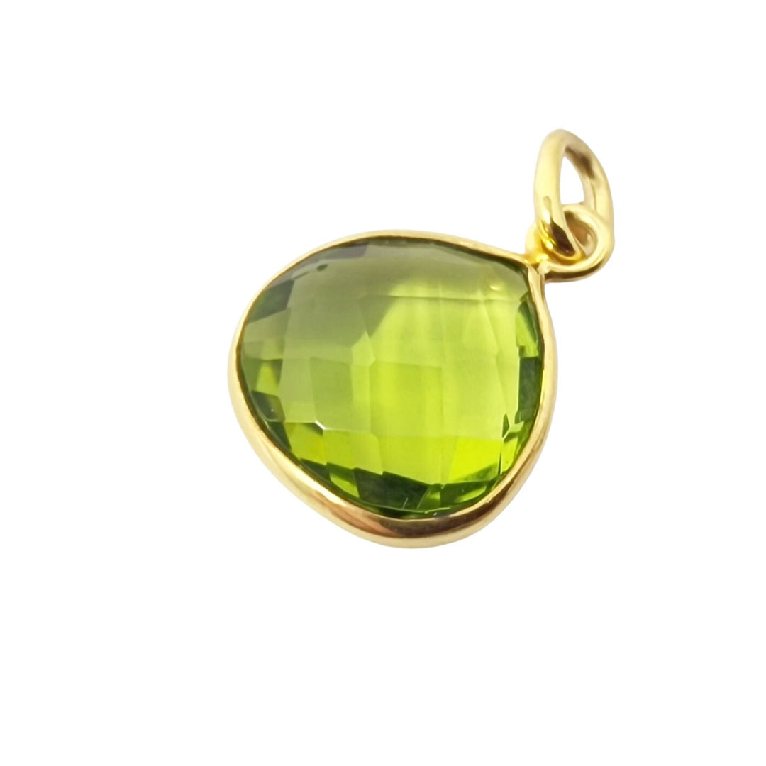 Gold Plated Shiny Peridot August Birthstone Pendant