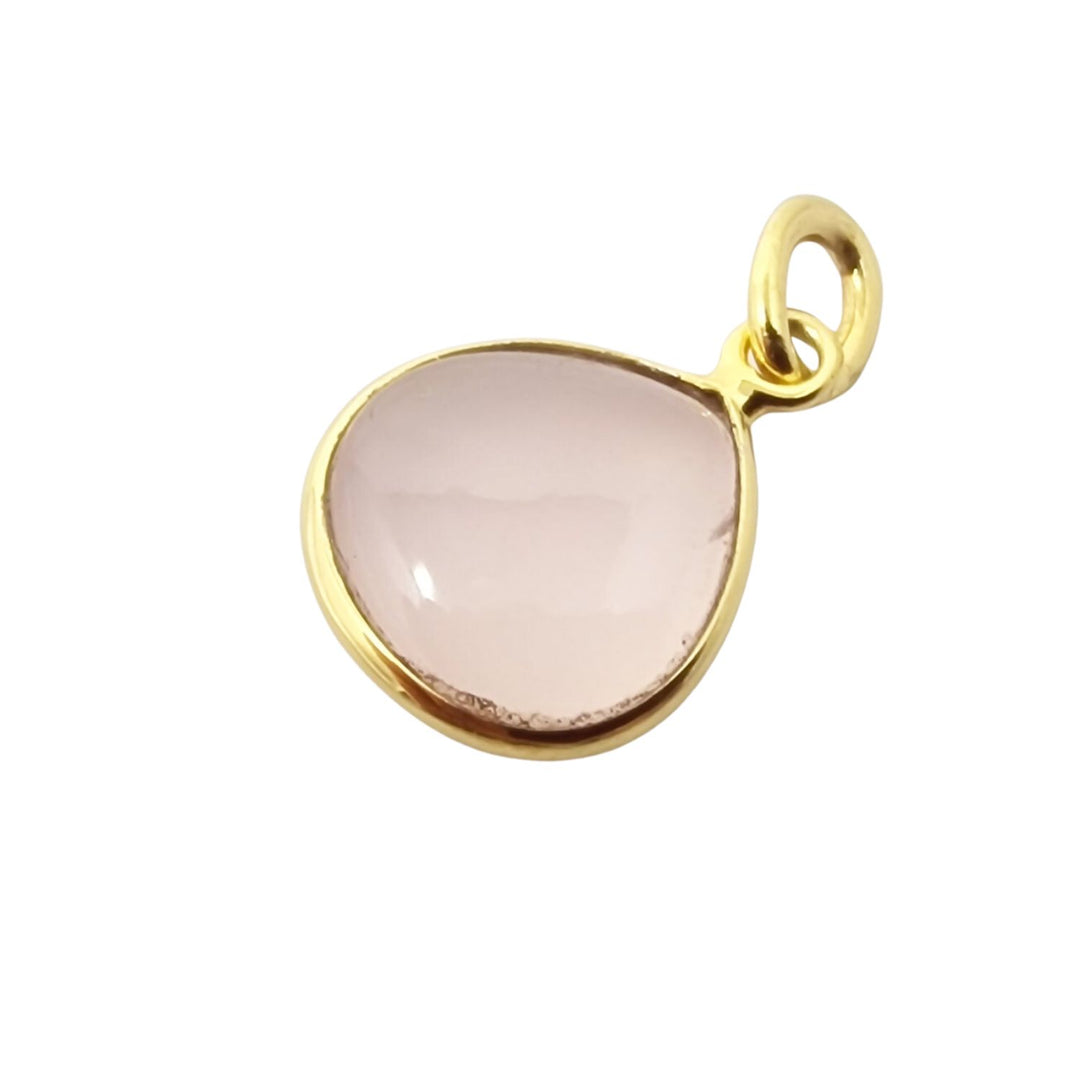 Gold Vermeil Plated Rose Quartz Gemstone Pendant