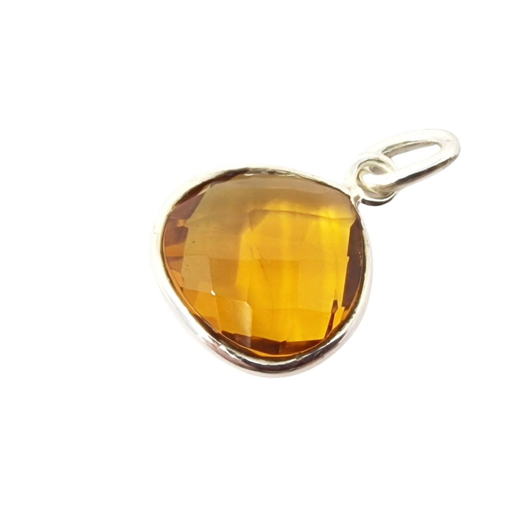 Sterling Silver Citrine Birthstone Pendant Charm