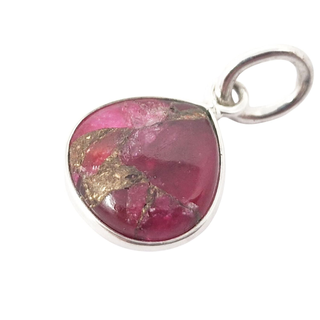 Silver Garnet January Birthstone Heart Charm Pendant