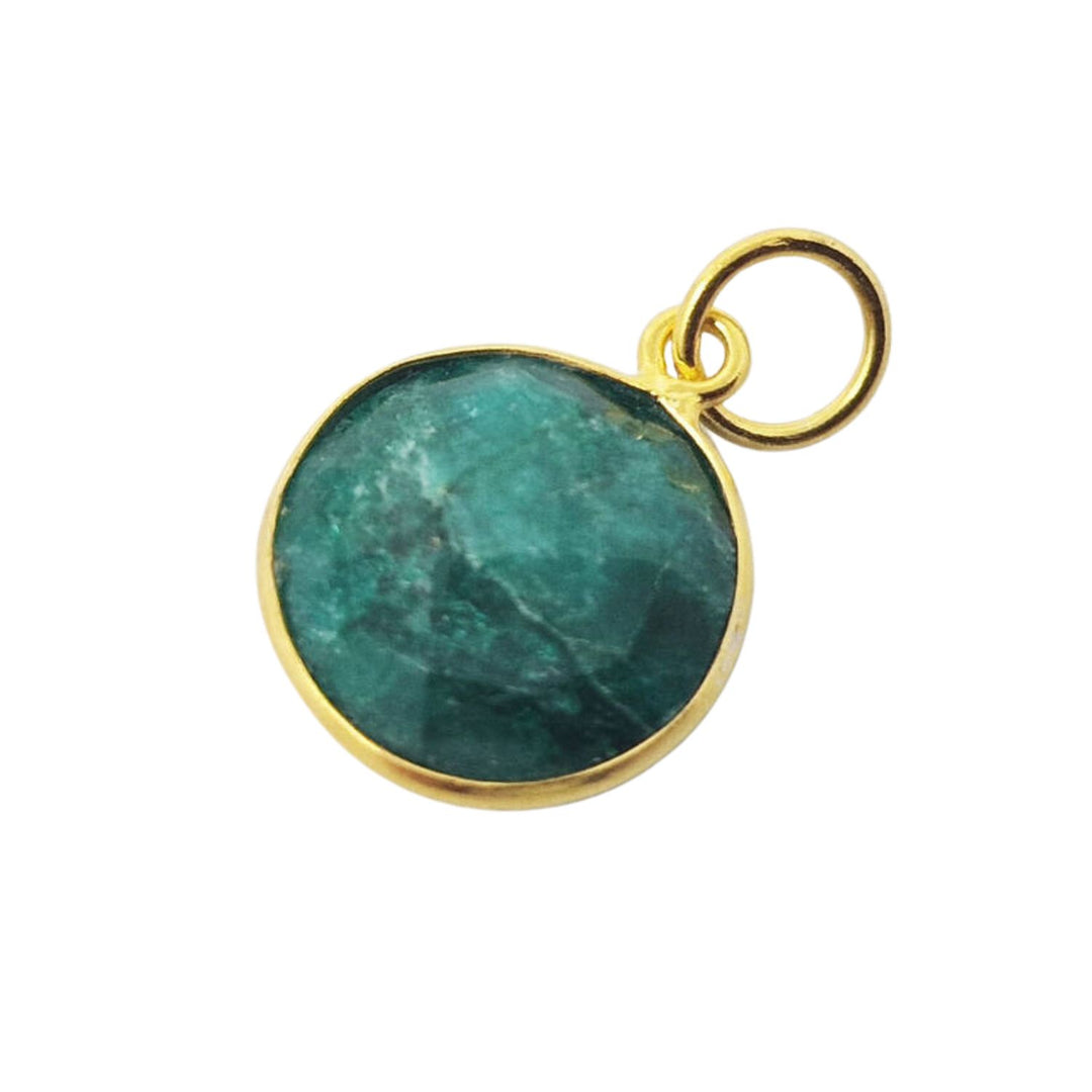  18ct Gold Plated Shiny Emerald Green Pendant