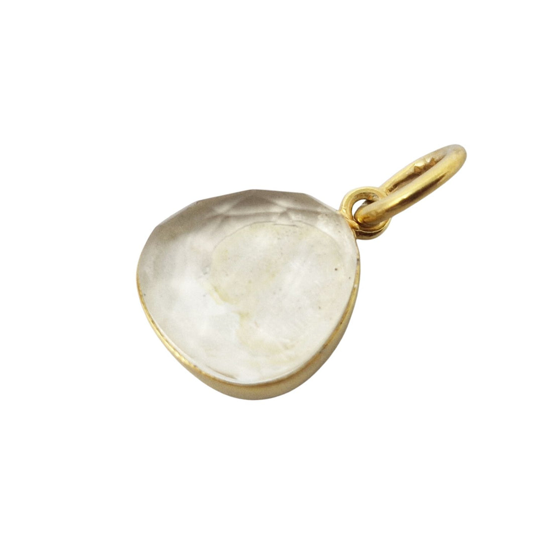 18ct Gold Plated White Topaz Bezel Pendant