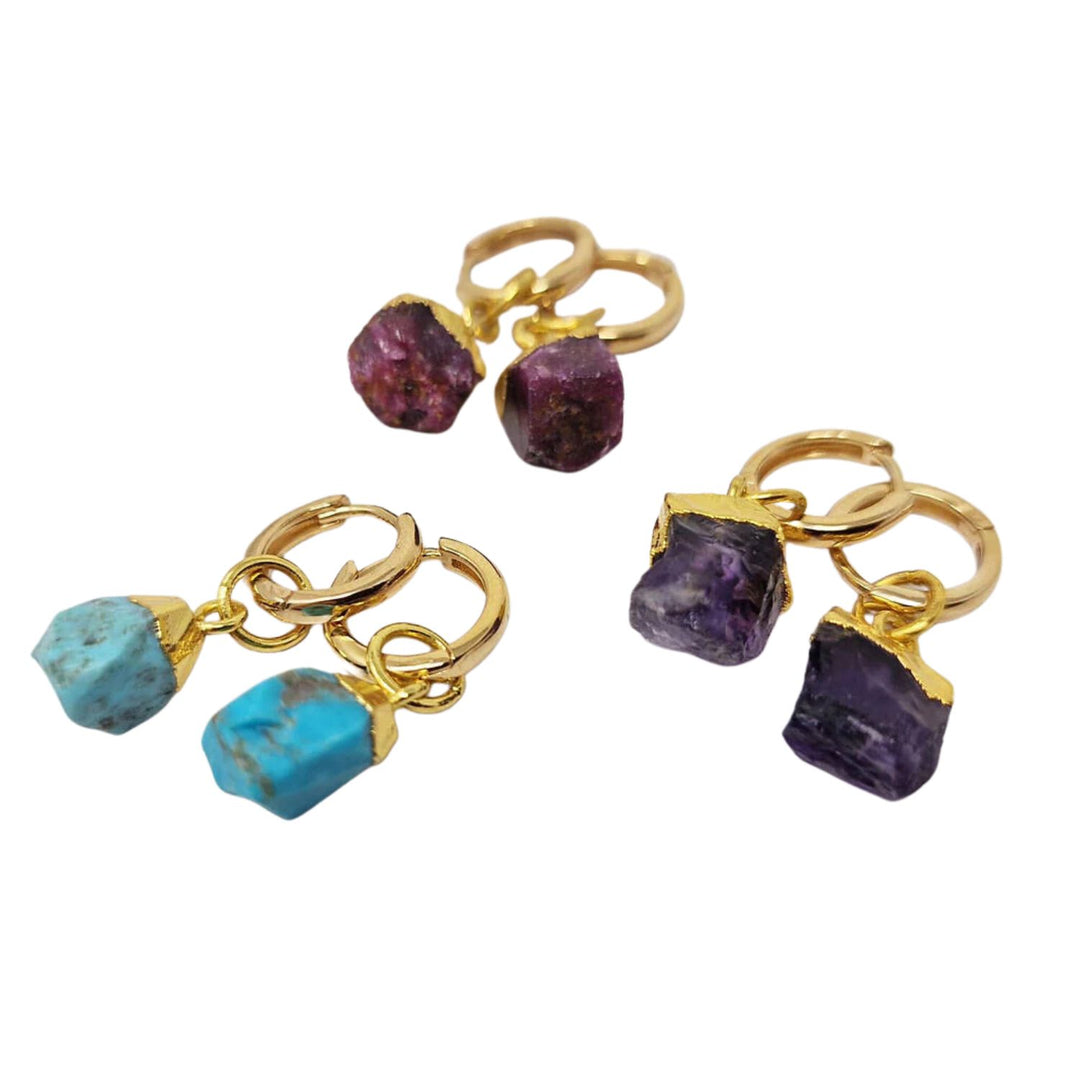 18ct Gold Vermeil Plated Birthstone Huggie Hoop Earrings